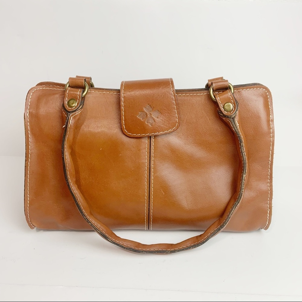 Patricia Nash Cognac Italian Leather Satchel Purse